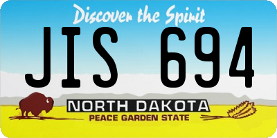 ND license plate JIS694
