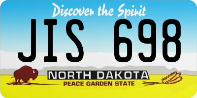 ND license plate JIS698