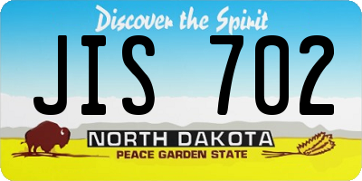 ND license plate JIS702