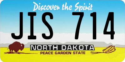 ND license plate JIS714