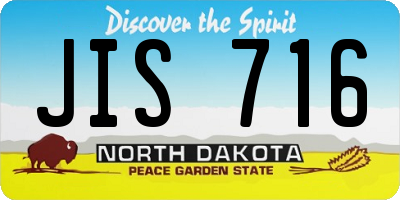 ND license plate JIS716
