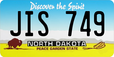ND license plate JIS749