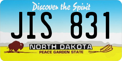 ND license plate JIS831
