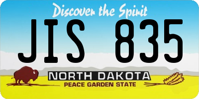 ND license plate JIS835