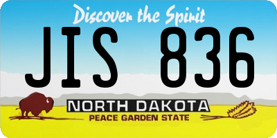 ND license plate JIS836