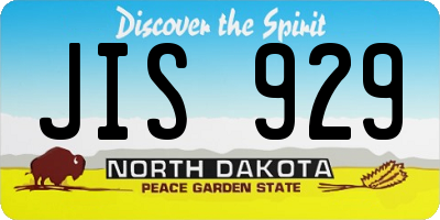 ND license plate JIS929
