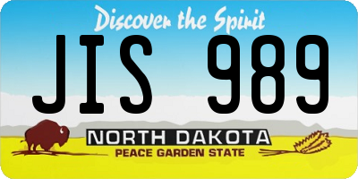 ND license plate JIS989