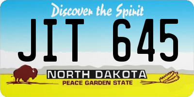 ND license plate JIT645