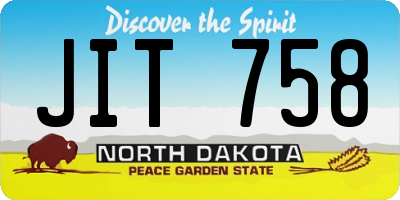 ND license plate JIT758