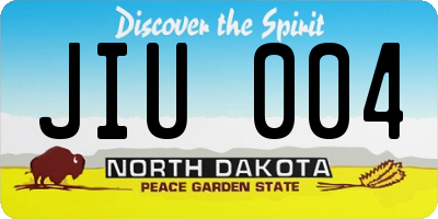 ND license plate JIU004