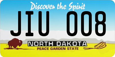 ND license plate JIU008