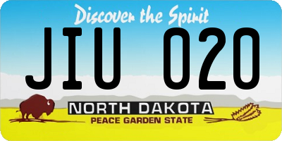 ND license plate JIU020