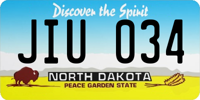 ND license plate JIU034