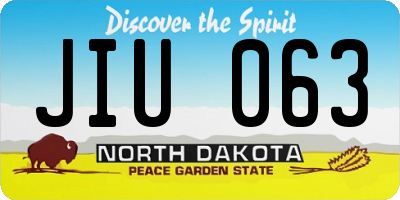 ND license plate JIU063