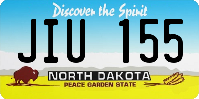 ND license plate JIU155