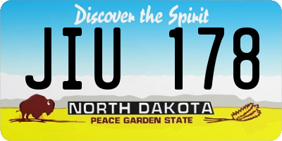 ND license plate JIU178