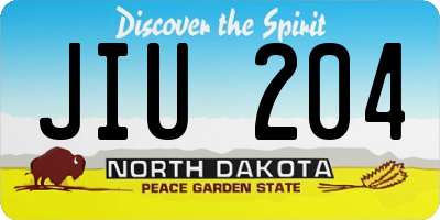 ND license plate JIU204