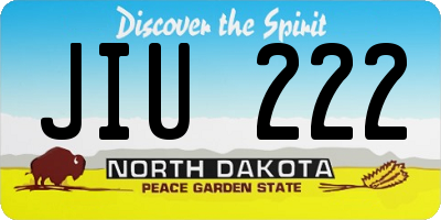 ND license plate JIU222