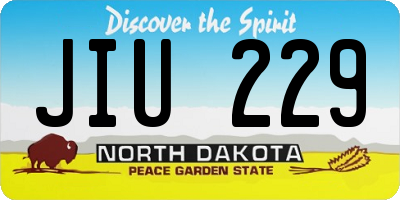 ND license plate JIU229