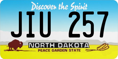 ND license plate JIU257