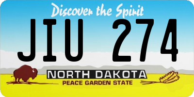 ND license plate JIU274