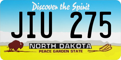 ND license plate JIU275