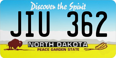 ND license plate JIU362