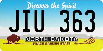 ND license plate JIU363
