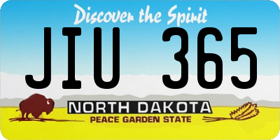 ND license plate JIU365