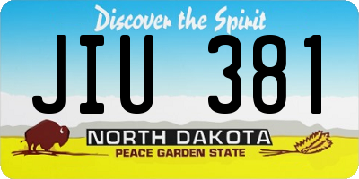 ND license plate JIU381