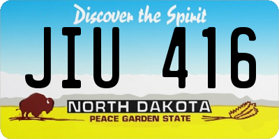 ND license plate JIU416