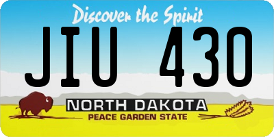 ND license plate JIU430