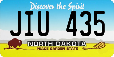 ND license plate JIU435