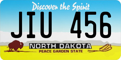 ND license plate JIU456