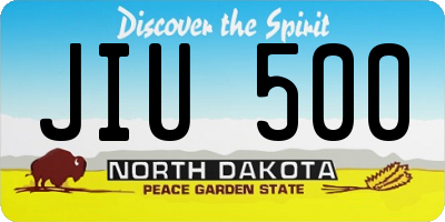 ND license plate JIU500
