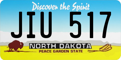 ND license plate JIU517