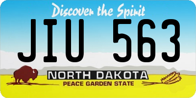 ND license plate JIU563