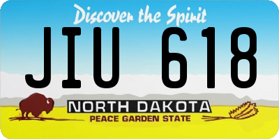 ND license plate JIU618