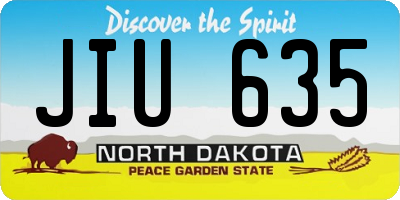 ND license plate JIU635