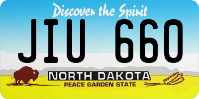 ND license plate JIU660