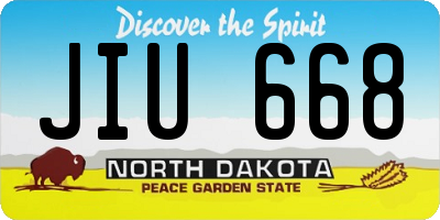 ND license plate JIU668