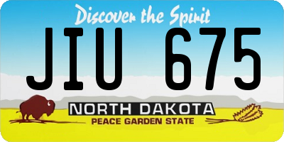 ND license plate JIU675