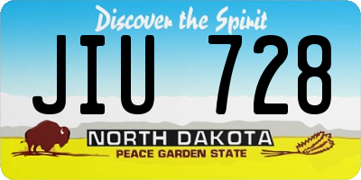 ND license plate JIU728