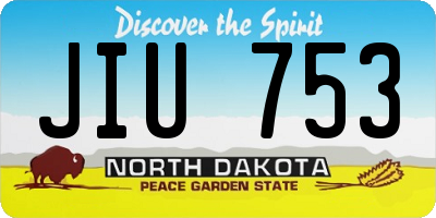 ND license plate JIU753