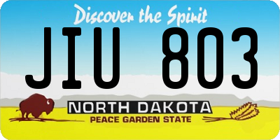 ND license plate JIU803