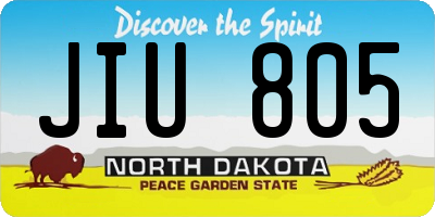 ND license plate JIU805