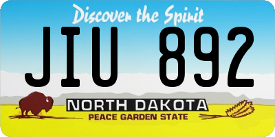 ND license plate JIU892