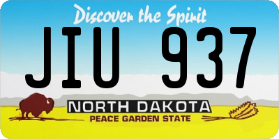 ND license plate JIU937
