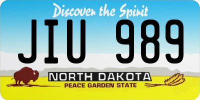 ND license plate JIU989