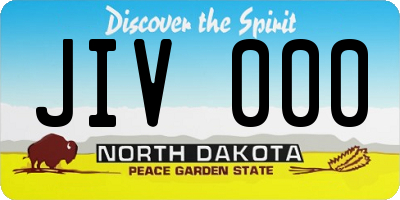 ND license plate JIV000